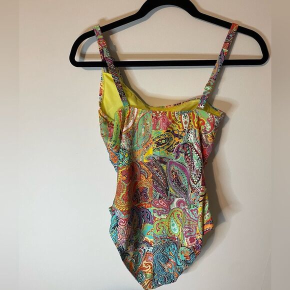 Bleu Rod Beattie Rufflicious One-Piece Multicolor Paisley Size 8 NEW - Picture 6 of 9